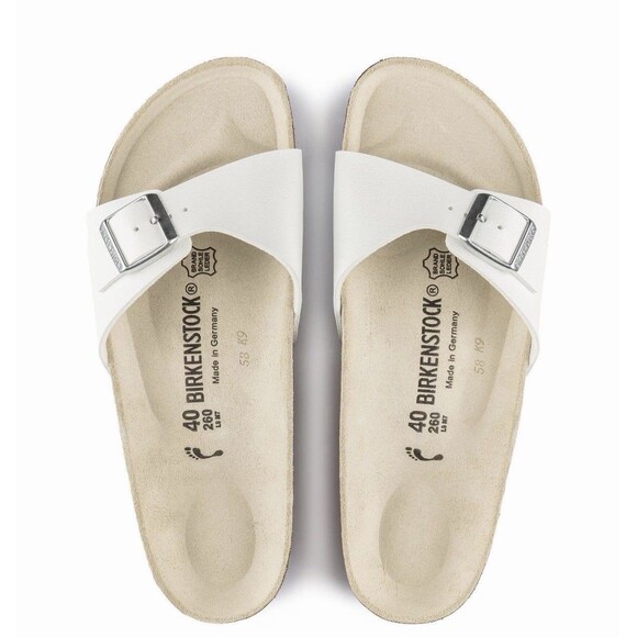 NIB Birkenstock Madrid Mules White Sandals Slides Shoes Size EU 39 Women 8 - Picture 2 of 9